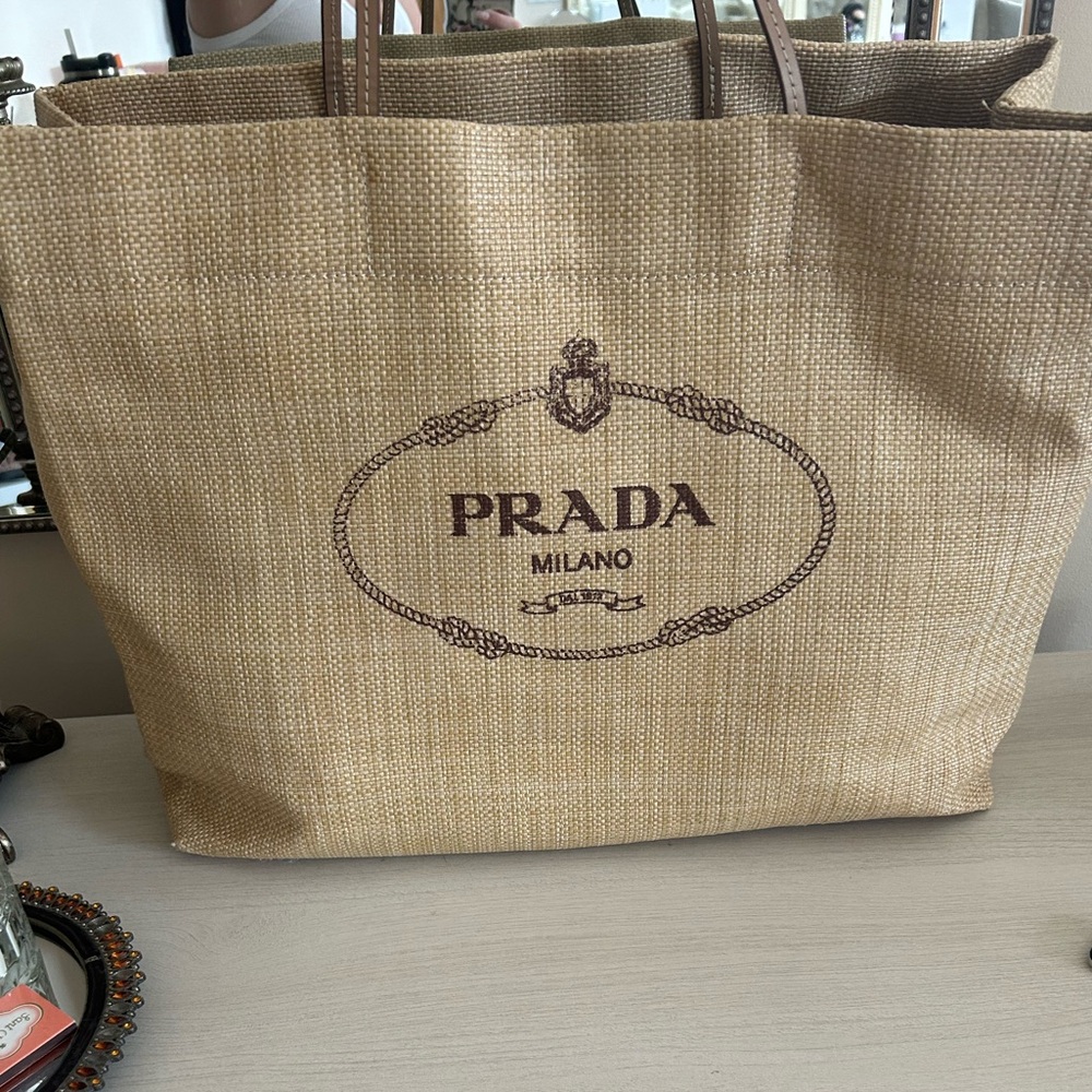 Large Prada Raffia Tote